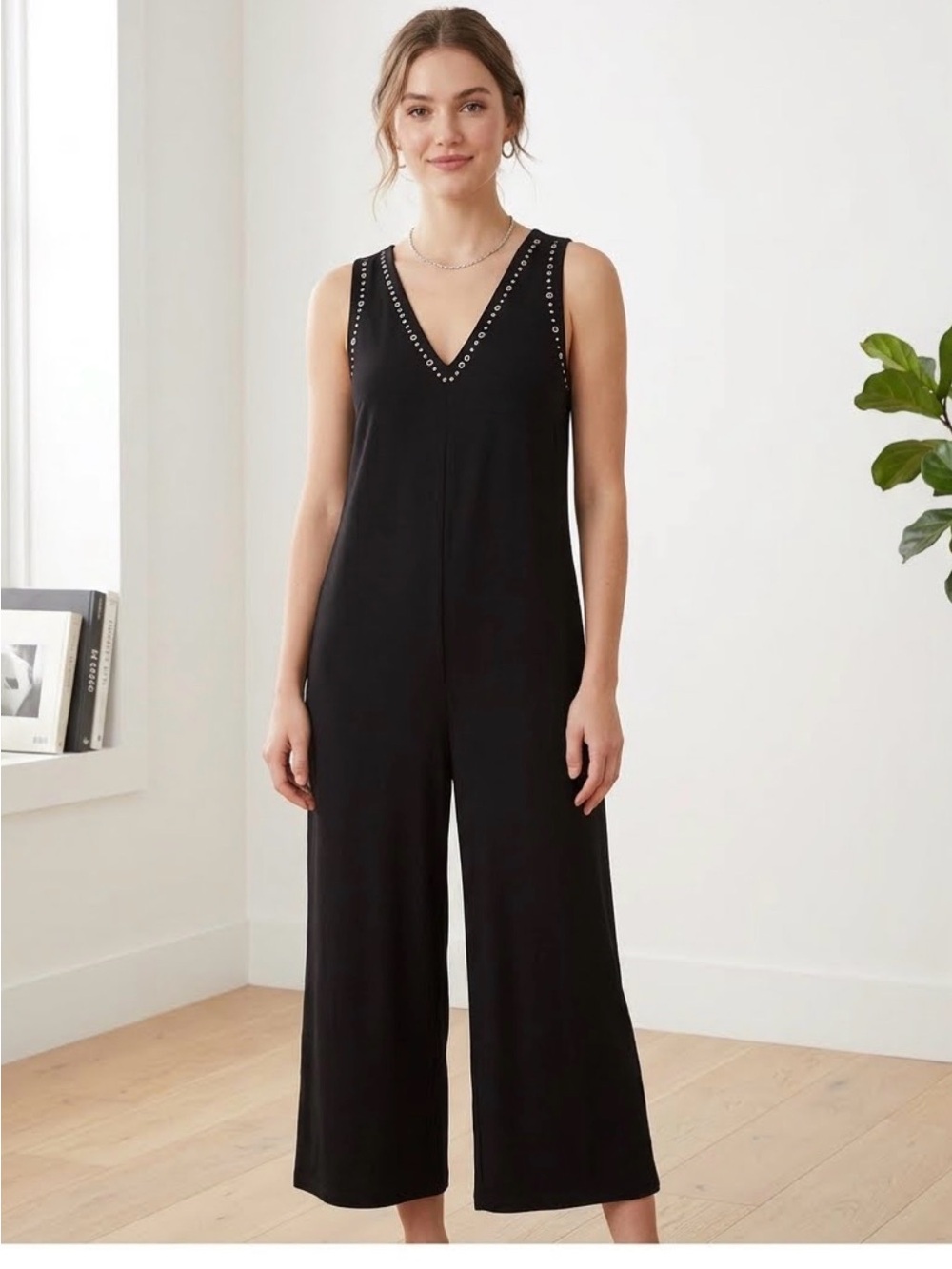 NWT Michael Kors Black Jumpsuit with Silver Accents Friday event sale🌺